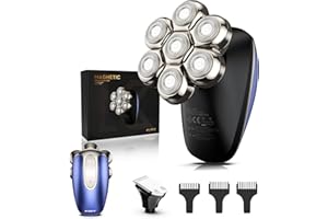 ‎KIBIY Glatzen Rasierer Herren Elektrisch, Kibiy Upgraded 7D Magnetischer Kopfrasierer, IPX7 Wasserdichter Kopfrasierer für Glatze, Head Shaver mit Typ-C Schnellladung und LED-DisplayWiederaufladbar