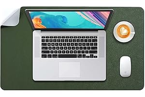 Podkładka na biurko, duża, podkładka na biurko, rozszerzona podkładka pod mysz, podkładka pod mysz L, blok na biurko, DOBAOJIA podkładka do pisania do biura/domu, dwustronna skóra PU wodoodporna 60 cm x 40 cm (ciemnozielona/szara)