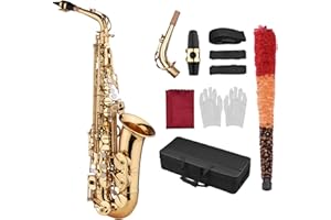 HUIOP LADE Saxofón Eb E Latón Plana Patrón Tallado en Superficie de Plástico Boquilla Exquisito con los Guantes de Paño Limpieza Cepillo correas,Boquilla