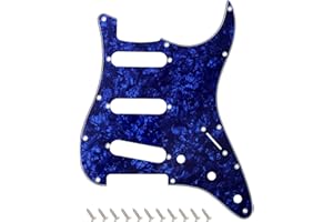 Banworks 4 Ply Strat SSS Pickguard 11-Hole Electric Guitar Pickguard Scratch Plate for USA/Mexican Modern Style Standard Stratocaster ST JT/HB-01 Blue Pearl