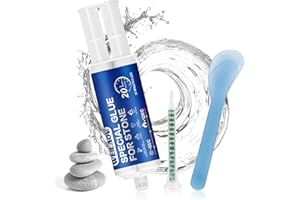 WEILAOK Colla per Ceramica, Colla per Marmo, colla Vetro, collas Bicomponente per l'Incollaggio di Varie Lavorazioni Della Pietra Come Marmo Vetro Ceramica Giada, ecc, Trasparente, 50 ml