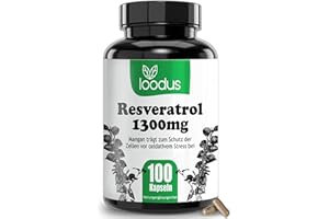 ‎LOODUS 100:1 Resveratrol Kapseln - 1300mg je Tagesdosis - HINWEIS: 100:1 Extrakt (=130.000mg Staudenknöterich in 2 Kapseln) + Piperin - Resveratrol hochdosiert (100 Kapseln, Grünes Design)