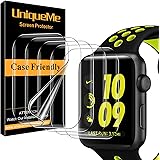 UniqueMe Pack of 5 Film for Apple Watch Series 7/6/5/SE 40/41 mm Film, [Flexible Film] Soft HD TPU Clear Screen Protector wit