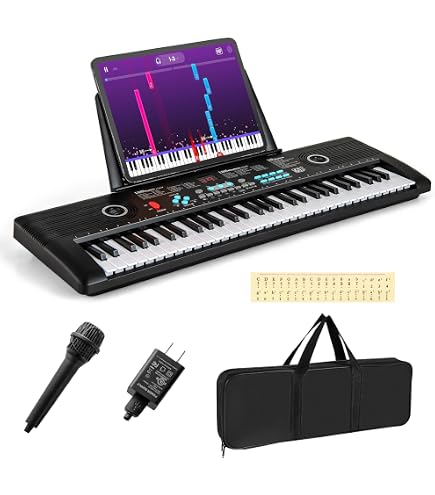 Piano Numérique 61 Touches Avec Prise Écouteurs Et USB - Instrument Multifonction Pour Débutants Enfants Et Adultes