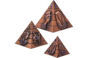 Guador Bronze Pyramid Model, 3Pieces/Set Figurine Model Egyptian Pyramid Statue Bronze Vintage Sculpture Office Ornament Souvenir Gift