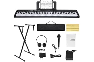 AUNGUUK Keyboard E-Piano mit 88 Tasten,Digitales Klavier mit 1000 Töne/Rhythmen, 150 Spuren,Elektronisches Keyboard mit Tragetasche, Ständer, Kopfhörer, Pedal für Anfänger