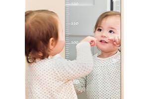 ‎BLSYHDH BLSYHDH Wachstumstabellen-Spiegel für Kinder, Acryl-Höhenlineal-Diagrammspiegel für die Wand, Bruchsicheres Messlineal für Kinderzimmer für Baby- und Kinderschlafzimmerdekoration