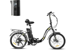‎EBOOCICLE eboocicle E-Klapprad 20 Zoll Fatbike E-Faltrad mit Gepäckträgertasche, 250W Motor, 36V 13-15.6Ah Akku, max. Reichweite bis 100km, Shimano 7 Gang, 3 Unterstützungsstufen, Alu-Rahmen