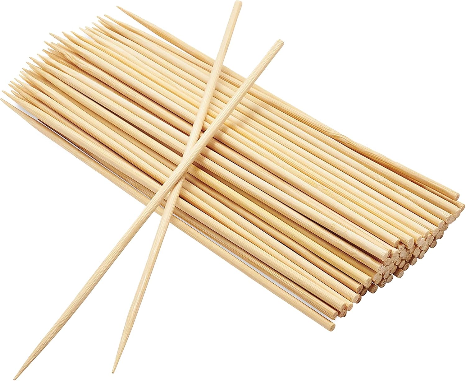 EXNIMA, 100, 200, 500, 1200 o 12000 Piezas, Pinchos de Madera, Brochetas para Barbacoa, Pinchos Parrilla, Palos de Madera para Grill, Buffet, Fruta, Hoguera y Manualidades, Tamaño 10,15,20, 25 o 30cm