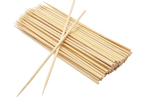 EXNIMA, 100, 200, 500, 1200 o 12000 Piezas, Pinchos de Madera, Brochetas para Barbacoa, Pinchos Parrilla, Palos de Madera para Grill, Buffet, Fruta, Hoguera y Manualidades, Tamaño 10,15,20, 25 o 30cm