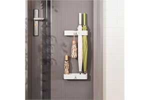 MidingChai Schirmständer, Wandmontierter Regenschirmständer Weiß, Schirmständer Regenschirm für Lange und Kurze Schirme, Regenschirmhalte für Eingangshallen