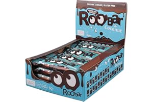 Roobar Barra De Coco Cubierta De Chocolate - barra Vegana 100% Orgánica Para Una Nutrición Óptima. Sin Lácteos Ni Gluten, Sin Azúcar Refinado Añadido, 16 Barras De 30 g