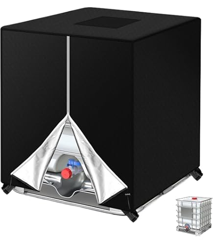 IBC Tankafdekking, waterreservoir, stofdicht, anti-UV-bescherming, groen dekzeil voor watertank 1000 l, geschikt voor IBC-tank van 1000 liter, regenwatertank met ritssluiting, 420D