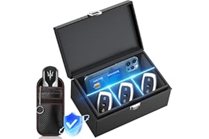 COORATTYES Faraday Box for Car Keys with Dividers| Keyless Car Key Signal Blocker Box| Upgraded Hign Denisty Black RFID Key Box| with Signal Blocking Bag