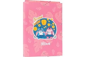 Grupo Erik: Cartellina rigida Disney Stitch | Cartella portadocumenti A4 espandibile, 34 x 24,5 cm, Cartella a 3 lembi con elastico, Cartelletta Porta Documenti in cartone, Licenza Ufficiale