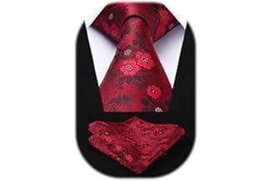 HISDERN Męski krawat ślubny i chusteczka pepitka krawat w kratę impreza biznesowy formalny krawat i poszetka kwadratowy zestaw..