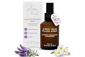 Made by Coopers Sleepy Head Pillow Spray | Lavender Sleep Aid with Organic Lavender, Chamomile & Frankincense | Relaxing Aromatherapy | Vegan & Cruelty Free | 60ml