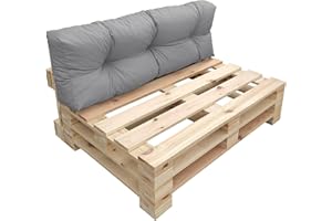 CHILLY PILLEY haus & garten Poduszki na palety wodoszczelne nakładki na palety, poduszki ogrodowe, wodoodporne, wiele rozmiarów i kolorów (120 x 50. srebrne)