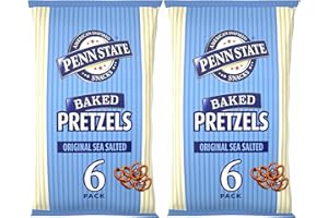 BLUE NILE FOODS Penn State Original Sea Salted Baked Pretzels - 6 Pack (Pack of 2) | Crispy, Oven-Baked Snack | Classic Savory Flavor | Great for Sharing