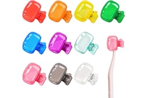 PUERFOCA 10 Piezas Fundas para Cabezal de Cepillo de Dientes, Fundas Protectora para Cepillo de Dientes Eléctrico y Manual, Clip Protector Portátil para Cepillos de Dientes Ideal para Viajes