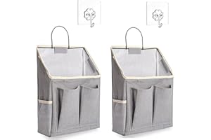 Tuwyii 2 Pieces Bolsa de Almacenamiento para Colgar, Organizador Colgante, Organizador Colgante con Bolsillos, Organizador de Pared for Bolsa Colgante para Casa, Oficina, Caravana, Cocina (Gris)