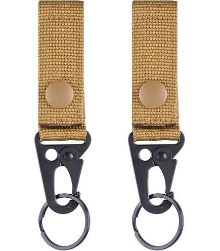 Porte-clés De Ceinture Robuste - Lot De 2 - Clip Métal Et Sangle Nylon - Pour Clés, Outils - 3.8 à 5.7 Cm