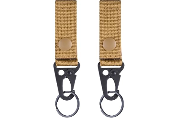 TRIWONER Mousqueton de Ceinture Sangle Tactique avec Porte Clé Boucle de Ceinture Crochet Pince Suspendu pour Plein Air Camping Randonnée