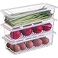 SHAYONAM Food Storage Container, Fridge Organizer Case With Removable Drain Plate Stackable Freezer Storage Containers…