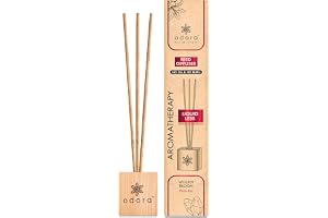 Odora Liquidless Reed Diffuser - Woody Bloom, Infused with Essential Oils, Long Lasting Fragrance Lasts Upto 30 Days, No Burn & No Oil, Biodegradable, Room Freshener for Home, 6 Wooden Reeds