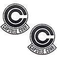 Zcketo 2 Packs Anime Capsule Corp Patch Funny Hook and Loop Fastener Applique Patch for Caps Bags Jacket Backpacks Clothes Vest Uniforms Cosplay Patch Collect-10x10cm