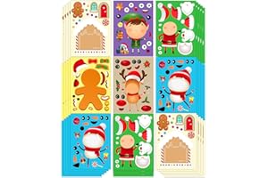 Funnlot Christmas Stickers Kids 30pcs Christmas Party Games Children Make Your Own Christmas Crafts for Kids Christmas Games for Kids Christmas Eve Party Games for Kids Family