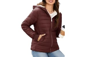 Yuson Girl Giacca Invernale da Donna Cappotto Corto e Caldo Leggero Trapuntata Parka Giubbotto con Cappuccio Elegante Forti Mezza Stagione Giacche Inverno Antivento Jacket