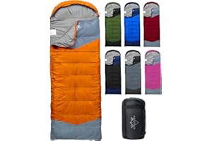 ETGLCOZY Sleeping Bags for Adults Kids, Ultralight Compact w/Compression Sack for Warm & Cold Weather Camping Essentials for Backpacking Hiking Travel Indoor - Unisex Boy Girl Man Woman