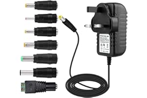 YUWLDD Power Supply Adapter 12V 1A 12W,Power Plug for Home Appliances,CCTV Camera,Yamaha keyboard,Routers,Hubs,LED strips,Telekom,T-Com,Speedport,Radiowecker,Scanner,Switch+7 Plugs