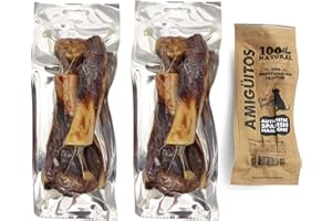 BPS BUENA PET SHOP 2 Bolsas Hueso Jamon para Perros Natural al Vacio Mediano Fortalecedor de Dientes Stick Dental Dog Snack (Cada Bolsa 450-460g) BPS-6933 * 2
