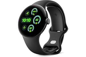 Google Pixel Watch 3 (41 mm) – Android smartwatch with Heart Rate Tracking, Advanced Running from Fitbit, Fitness Insights, 24-Hour Battery – Matte Black Aluminium Case – Obsidian Band – Wi-Fi