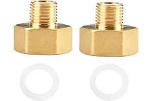 Profiwoab Deux pièces de réduction 1/2" Femelle -1/4"Mâle,hexagonale connecteur de réduction pour la Conversion de raccordement de tuyau,Femelle 15/21 par Mâle 8/13 de laiton de