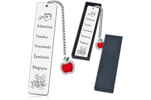 LOHENYOR Cadeau ATSEM et Assistante Maternelle - Marque-page avec Boîte - Signet Remerciement Crèche/Fin d'Année/Noël - Idée Cadeau ATSEM Rigolo