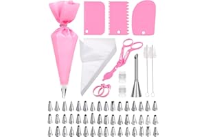 cyctravel Kit Patisserie, Ensemble de 80 Kit de Patisserie, Poche a Douille Patisserie Pour Décoration de Gâteaux D'anniversaire de Mariage, Fabrication de Desserts, Adapté aux Débutants