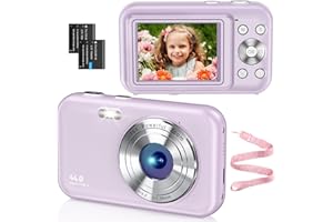 SIXTARY Digitalkamera FHD 1080P 44MP Fotokamera Ultra dünn Fotoapparat Digitalkamera mit Batteries Einfache und Tragbare Digital Kamera für Kinder/Jungen/Mädchen/Studenten/Anfänger/Senioren(Lila)