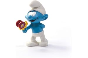 SCHLEICH- Figurine Schtroumpf avec Papillon The Smurfs, 20818, Multicolore