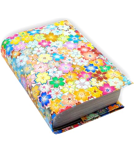 Buchhülle Mit Blumenmuster – Segeltuch Mit Baumwollpolsterung, Holzknopf, Für Taschenbuch & Hardcover