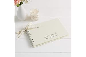 ANGEL & DOVE Funeral Memory Book - A5, Ivory Textured Cover - for Remembrance, Condolence, Celebration of Life