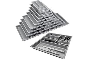 Orga-Box 2 Besteckeinsatz Tiefe: 461 x Breite: 509 mm silbergrau mit Canvas Struktur für 60er Nobilia Schublade bis 07/2012 (BITTE MESSEN SIE IHR SCHUBLADENINNENMAß!)