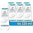 Dove Advanced Care Gentle Scrub Body Wash Body Cleanser shower gel with exfoliating minerals for instantly lotion-soft skin 6x 225 ml