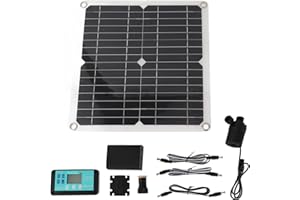 Kit de Pompe à Eau Solaire Topiky 50W 22W, Noir, Classique, Pompe à Panneau Solaire avec Boîtier de Batterie et Contrôleur de Synchronisation