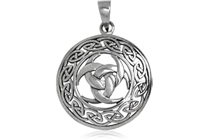 Talismanic Silver of London 925 Solid Sterling Norse Viking Slavic Odin's Triple Horn w Celtic Crown Pendant
