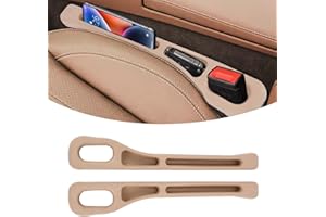VLEDARLING 2 Pezzi Car Seat Gap Organizer per Lato Sedile Auto, Tasca Della Console Del Sedile Anteriore, Organizzatori di riempimento Fessure Auto, Organizer per seggiolino auto (Beige)