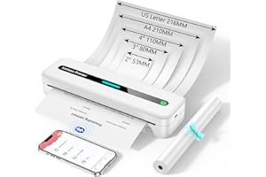 ASprink Stampante Portatile A4, Stampante Termica Stampante Senza Inchiostro M832, Stampante Termica Portatile per Android e iOS, Supporta Carta Termica A4/110 MM/80 MM/53 MM/US Letter Carta Termica