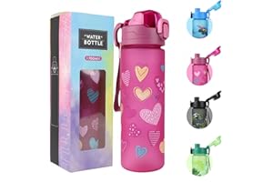 MHwan Trinkflasche Kinder, 700ml, Kohlensäure Geeignet, Auslaufsicher, BPA-Frei, One-Touch-Öffnung, Leicht zu Reinigen, Wasserflasche mit Großem Fassungsvermögen, Geeignet für Schule und Outdoor Sport